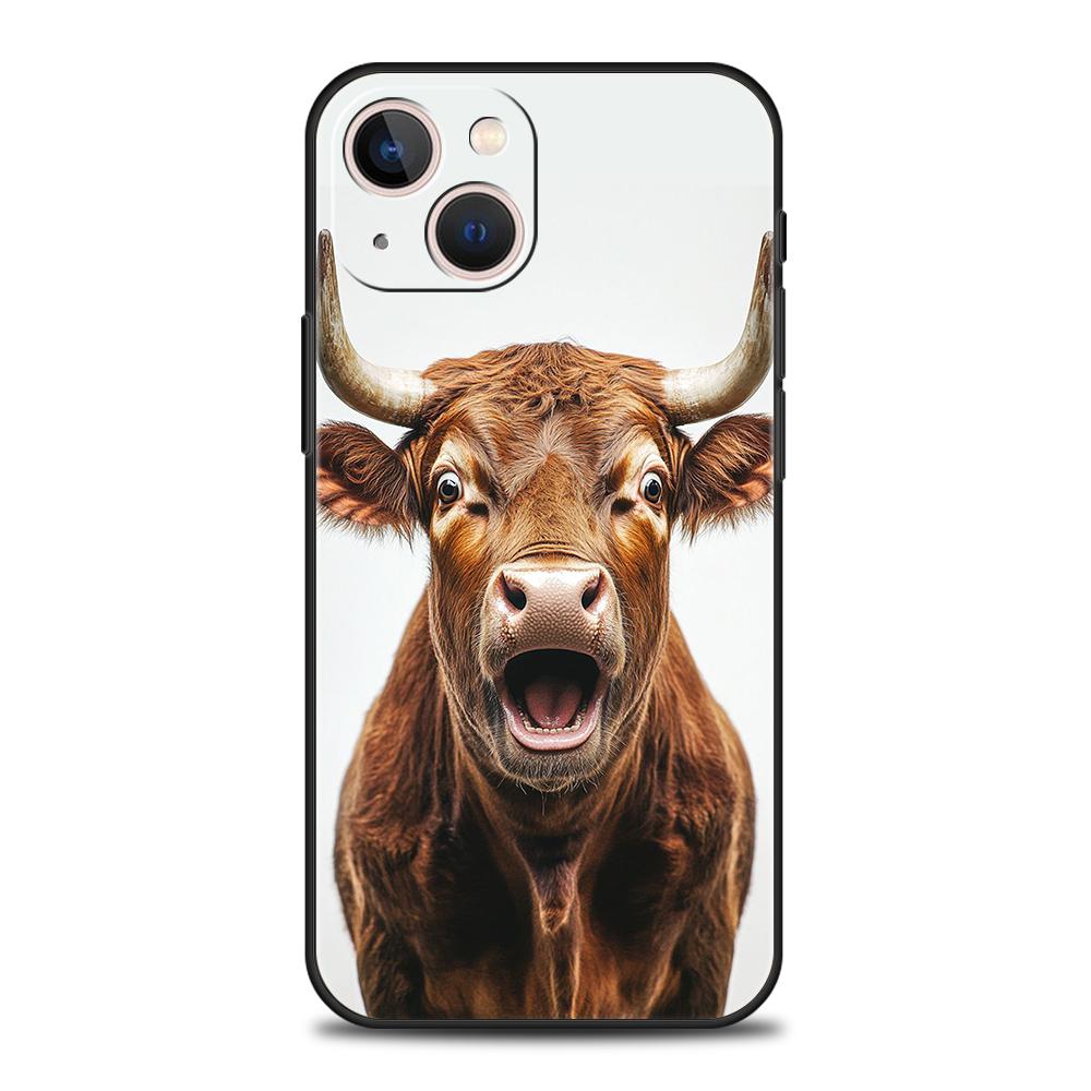 Luxury TPU Soft Phone Case For iPhone 17 Air 16E 16 11 15 14 Pro MAX 12 13 7 8 Plus X XR XS SE 2022 Cover Bull Animal