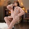 Pajamas women's three-layer thickened and cute winter can wear large-size warm padded loungewear