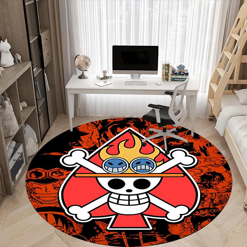 1pc One Piece Logo Office Round Area Rug, Under Office Chairs Bedroom Living Room Home Decor  a1022210