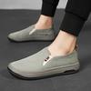 Fashion Summer Sneakers Men Ice Silk Cloth Canvas Shoes for Men Trend Breathable Walking Shoes Comfortable Slip on Flat Shoes Male 2024