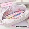 Durable Bowknot Rabbit Pen Bag Soft Touch Multi-functional Pencil Case Stationery Storage Bag Students Gift