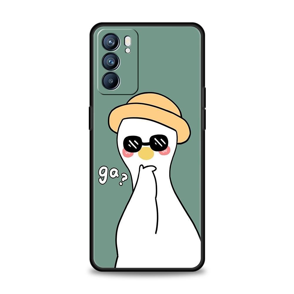 Phone Case For Oppo A54 A53 A52 A9 A15 A95 A17 A16 A76 A74 A57 A31 Find X6 Pro X5 Reno8 Reno7 Reno6 Pro 5G Cover Duck Art