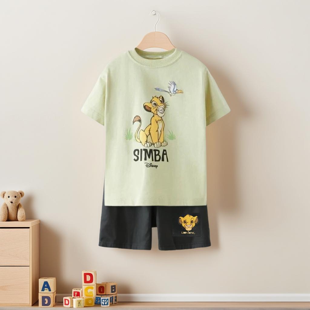 Summer Mickey Mouse outfit for boys and children, short sleeved T-shirt and shorts set, fashionable casual top