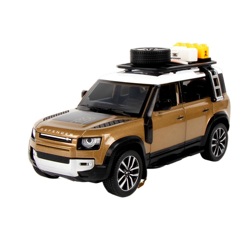 

1/24 Внедорожник Range Rover Defender Литая металлическая модель автомобиля Симуляция Металлическая игрушка Внедорожники Модель автомобиля Звук и свет Детский подарок коричневый