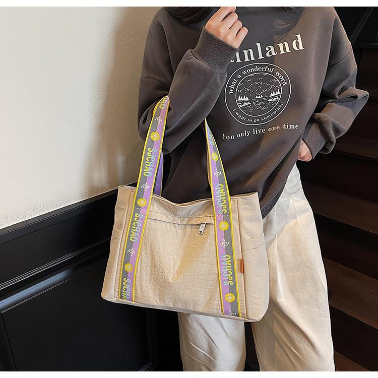 High value large capacity tote bag women's new fashion versatile simple shoulder casual college student commuting