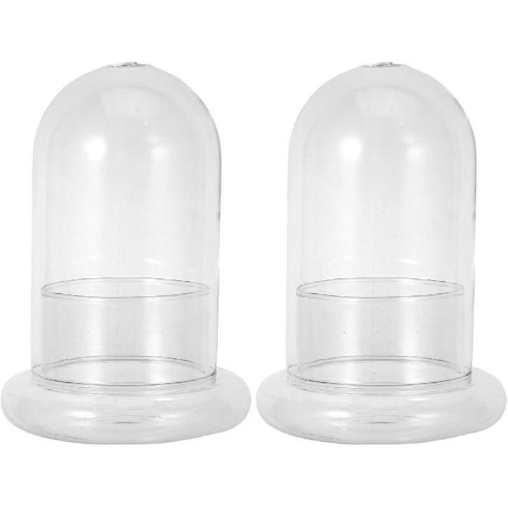 

Hemoton 2 шт. Садовый клош, купол для растений, Микроландшафт, Экологическая бутылка, Прозрачная стеклянная банка-колокол, Кашпо для воздушных растений, Цветочный контейнер, Декоративный купол