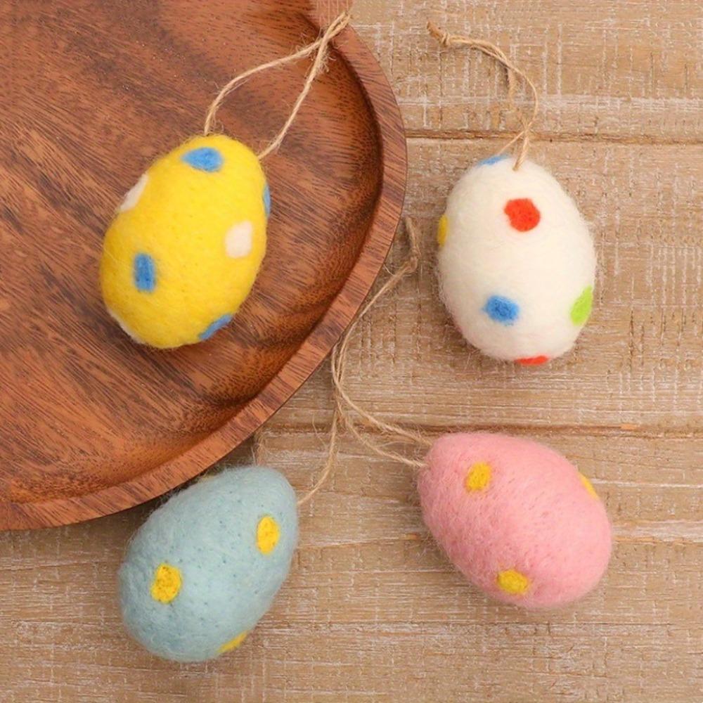 12dílný Velikonoční závěsný vajíčko s květinovým bodkovaným vzorem DIY Velikonoční vajíčkové ozdoby Dětský dárek