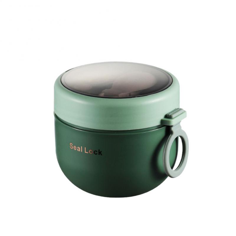 600ML Portable Plastic/Stainless Steel Lunch Box Heatable Vacuum Insulation Box Thermos Soup Storage Containers Kids Bento Boxes