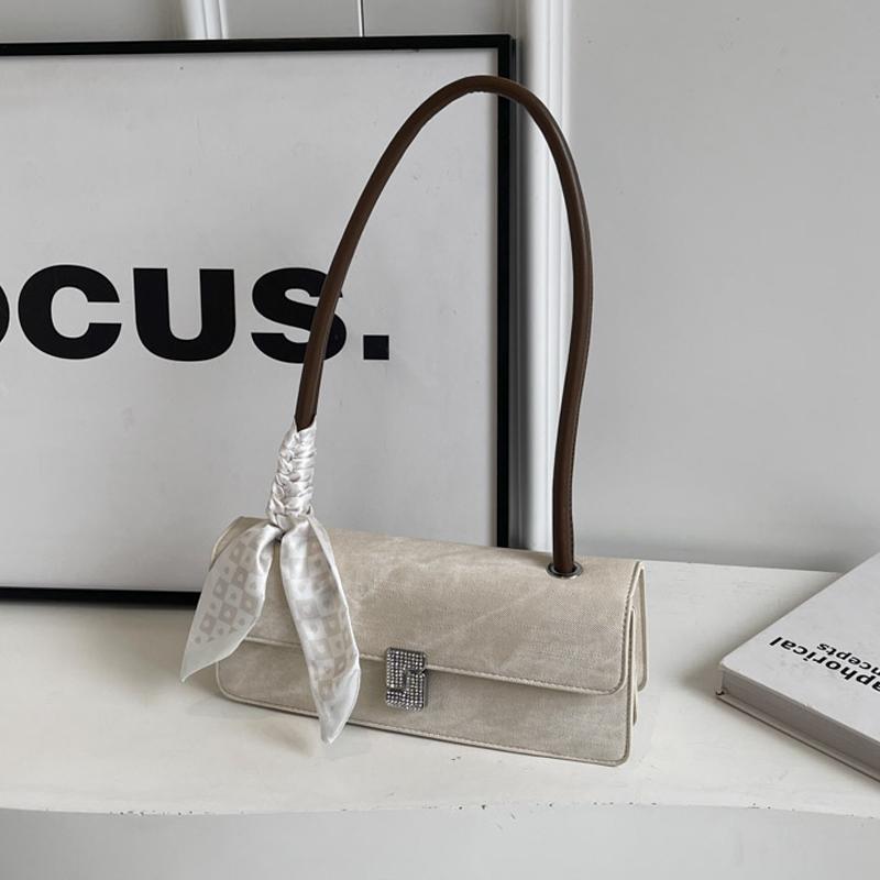 Fashion Underarm Bag for Women French Simple Versatile Single Shoulder Bags Temperament Elegant Party Handbags with Ribbon