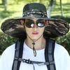 Summer Large Sun Hat for Men Women Breathable Fishing Cap UV Protection Mesh Fisherman Hat Hiking Outdoor Beach Cap