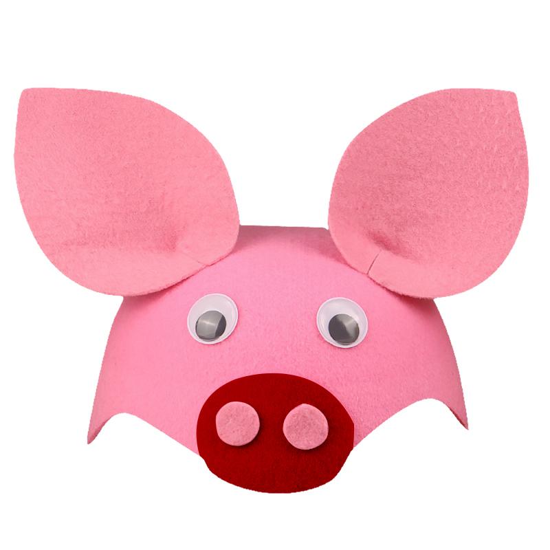 Cartoon Animal Party Kids Hat Children's Day Stage Performance Props Zoo Carnival Felt Hat Zodiac Rabbit Mouse Headdress