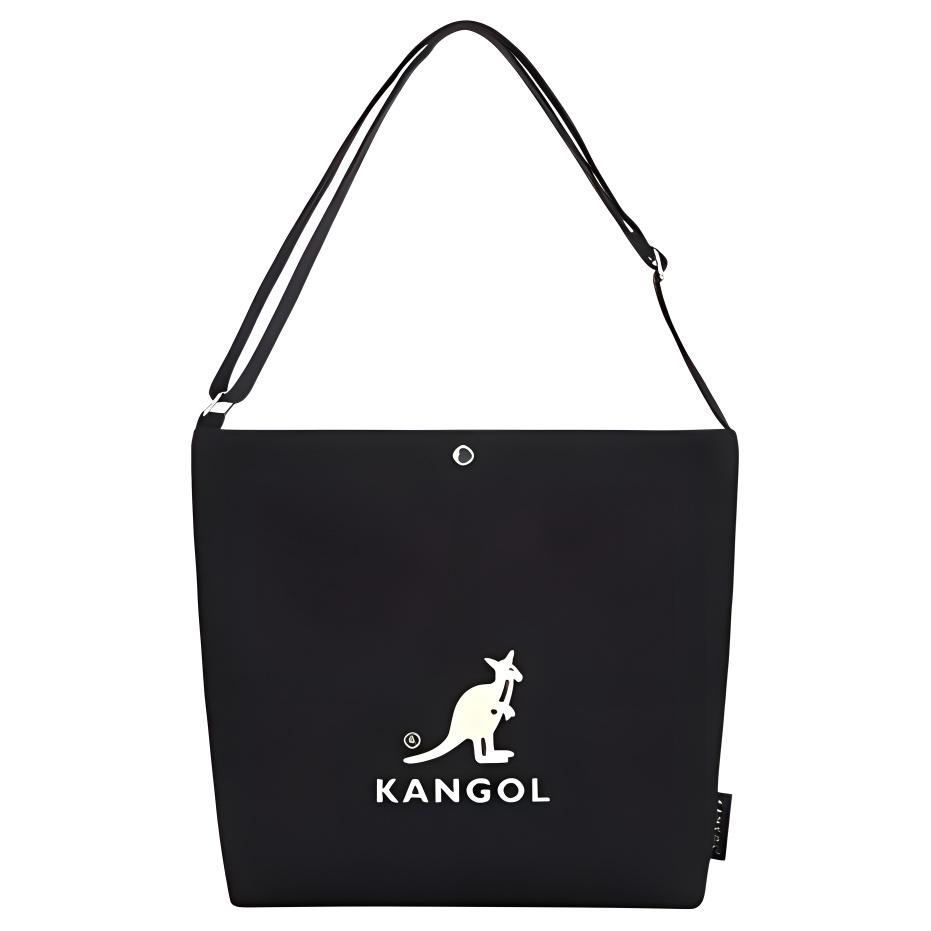 New KANGOL Cotton Handbag, Shoulder Bag, Crossbody Bag Unisex Black EB0038BKOS
