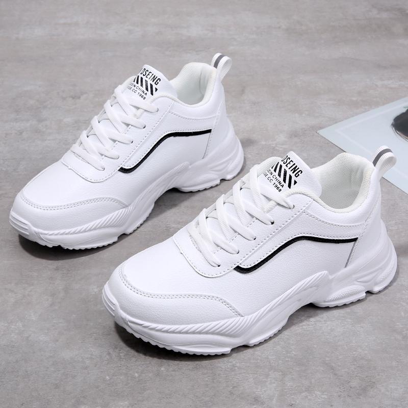 Fashion Women Water Proof Solid Comfort Sneakers Breathable Sports Shoes Outdoor Walking Flats Casual Soft Leather Shoes 2025