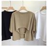 Backless Short T-shirt for Women Sweet and Spicy Korean Style Summer New Round Neck Loose Short-sleeved Top