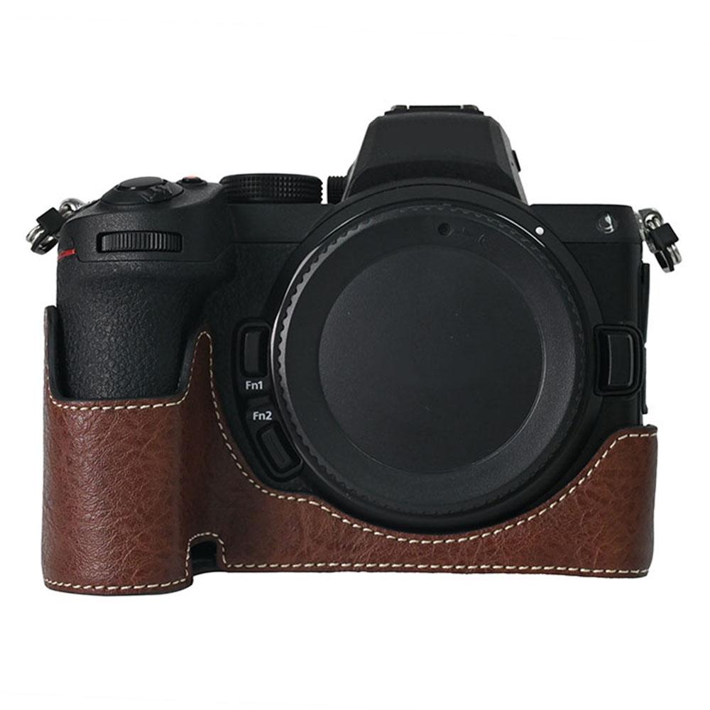 

For Nikon Z 5/Z 6 II/Z 7 II Camera Case Large Cutout Litchi Texture PU Leather Protective Cover A