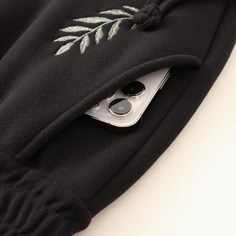 Elderly Women's Fleece-Lined Straight-Leg Casual Pants