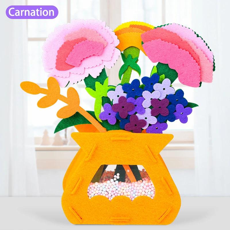 DO-IT-YOURSELF Flower Toys Montessori Arts Crafts Non-weaving Handicrafts Flowerpot Playthings Ideal for