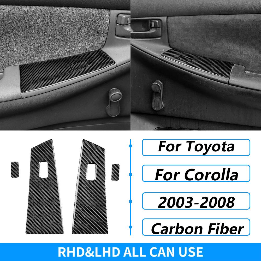 For Toyota Corolla 2003-2008 Carbon Fiber Central Control Gear Shift Air Vent AC CD Window Lift Trim Set Car Accessories Sticker