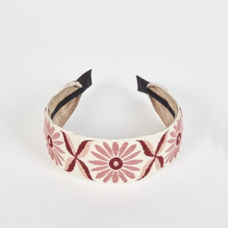 LALA Sunflower Embroidered Hairband P-Coral