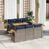 VidaXL Garden Lounge Set with Cushions 7 Pcs Grey Wicker, Outdoor Sofa Set, Corner Sofa Set 3327561