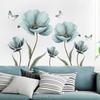 2 Stück/Set Blau Bemalte Blume Tapete Schlafzimmer Veranda Heim Wandverschönerung Dekorative Wandaufkleber