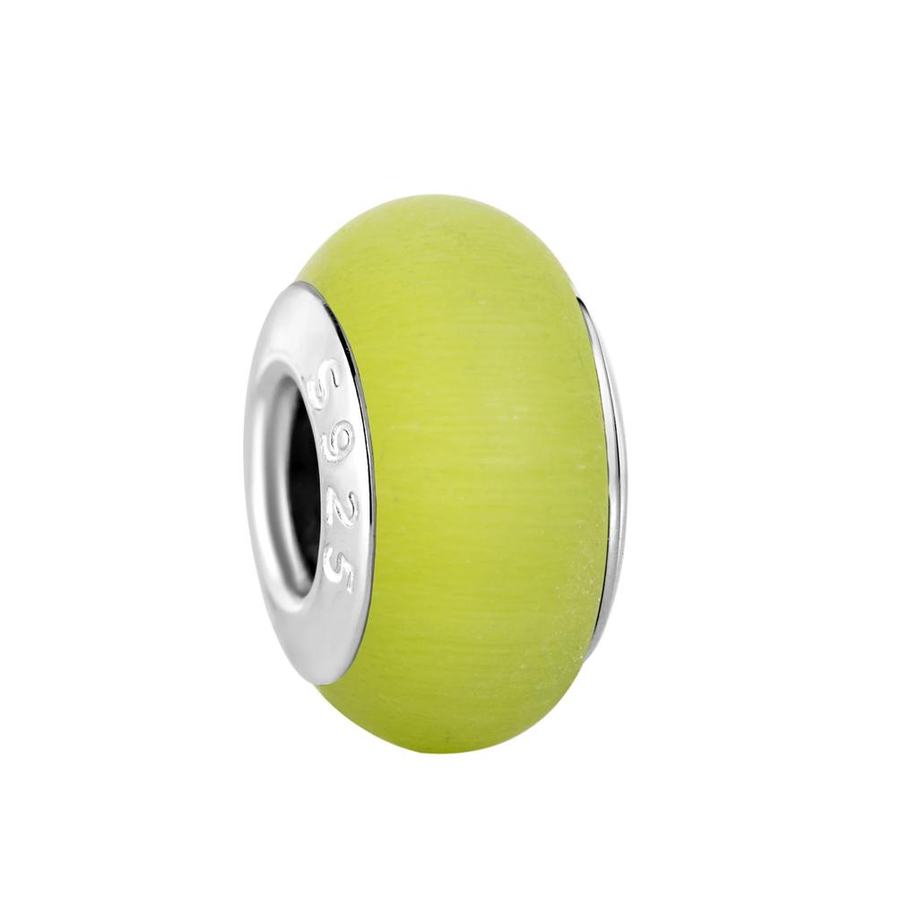 Brand New Authentic Original Copper Metal Murano Glass Charm Bead Component Colorful Matte Cat eyes Charm Bead Component Designed For Necklace