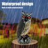 Solar Owl Scare Bird Control Devices Garden Owl To Keep Birds Away Waterproof Sunscreen Owl With Scary Sound and Eyes Emit Light