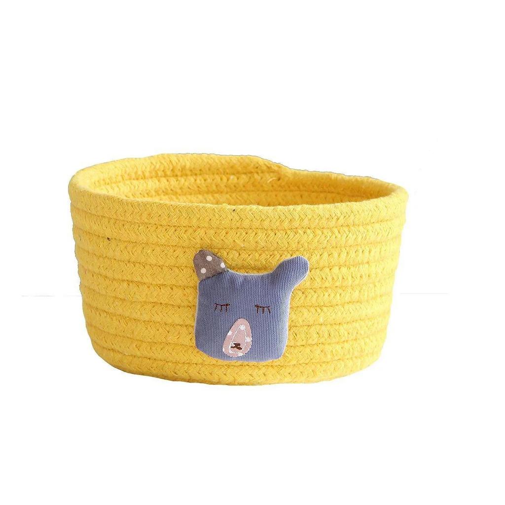 Cotton Rope Storage Basket Weaving Nordic Simple Desktop Sundries Cotton Storage Box Number Cartoons Storage Box