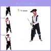 Cool Pirate Costume For Men Featuring Skull Design Polyester Fabric For Halloween Parties