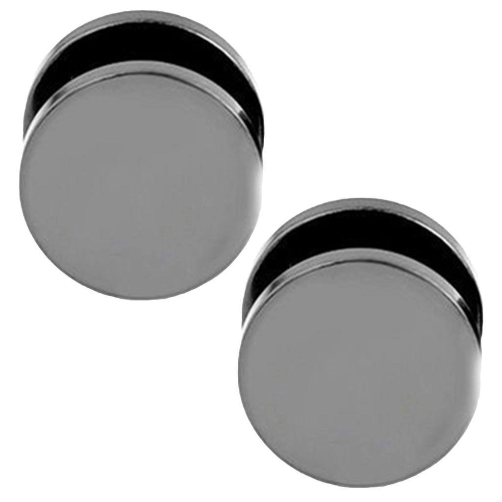 Boucles d'oreilles Punk Cool rondes en acier inoxydable noir pour hommes et femmes, Piercing d'oreille 3mm - 14mm