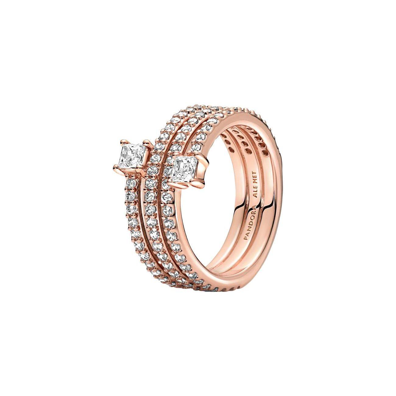 Pandora Triple Spiral Ring Rose Gold Women rings 180051C01 Box,50