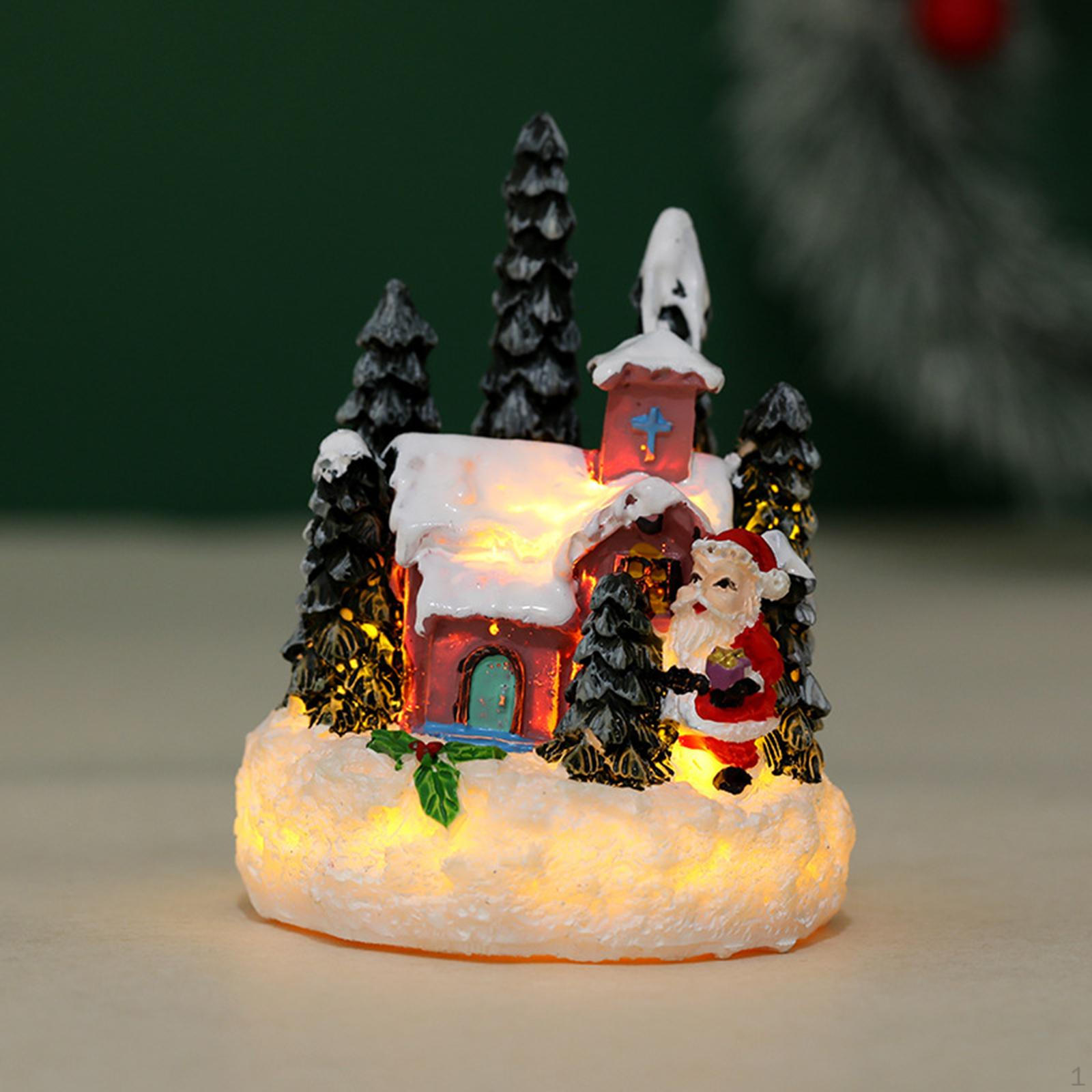 

Рождественская статуэтка в виде деревенского домика, коллекция произведений искусства, скульптура из смолы, украшение для рабочего стола