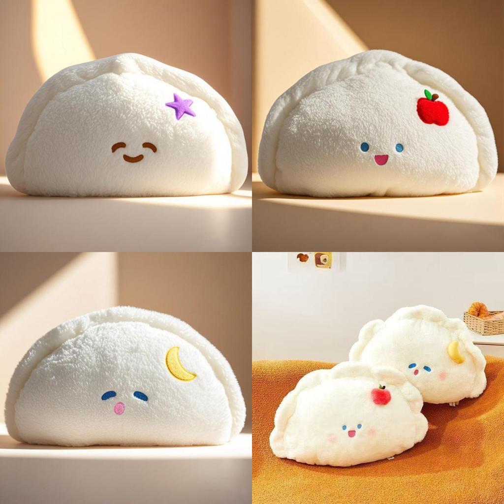 Kawaii Dumplings Plush Cushion With Pp Cotton Filling For Kids And Teens