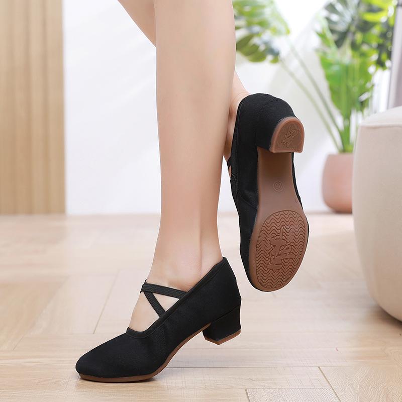 Beef Tendon Sole Heel Dance Shoes for Adult Performance & Yoga 34