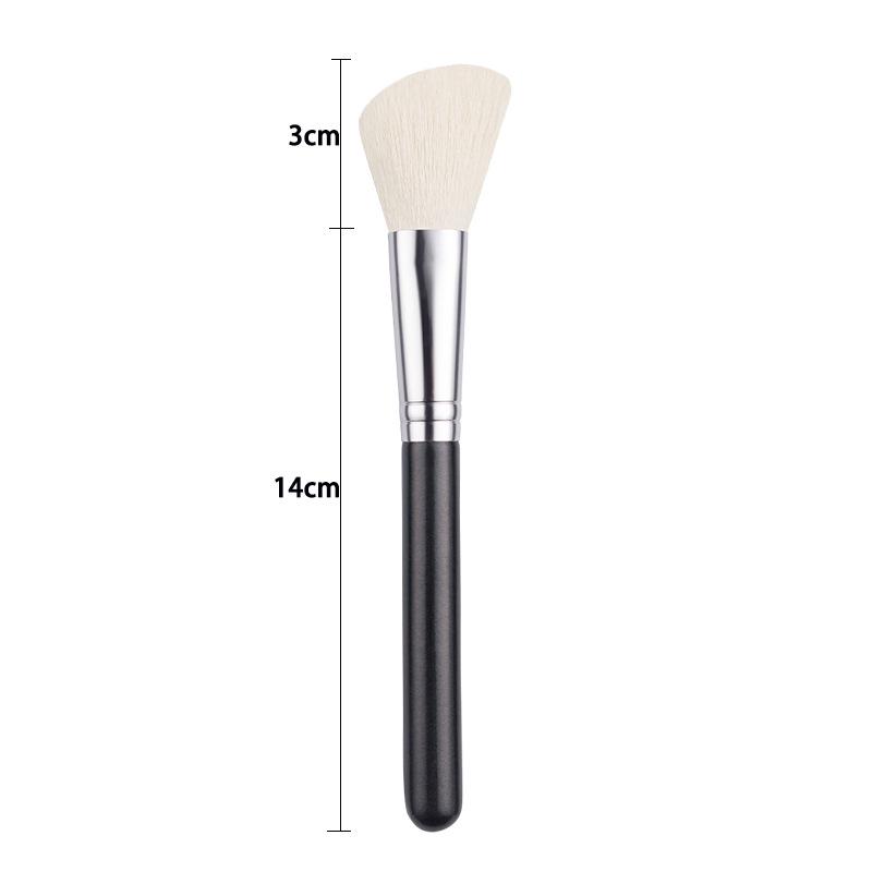 Large Flat & Angled Powder Brush with Soft Bristles for Foundation, Contour, and Blush