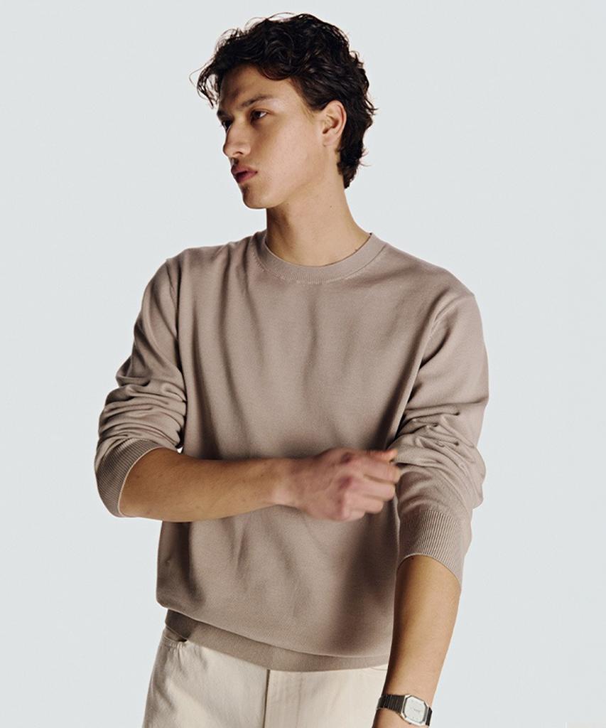 Danielkeulemyu 26Ss Washable 100% Supima Cotton Crew Neck Knit Beige