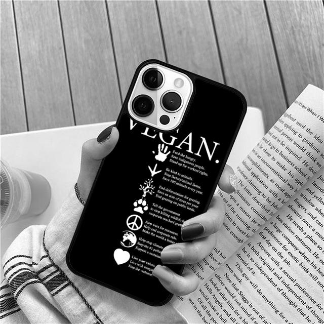 Vegetarian Quotes VEGAN LOVE VEGGIE Phone Case Cover For iPhone 17 Air 15 16 Pro Max 14 13 12 11 Pro Max Plus