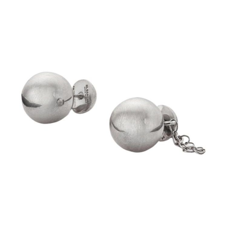 Jil Sander Round Letter Engraved Decorative Earrings Women earrings Silver J11VG0004_J12002 F,Silver