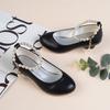Girls' High-heeled Leather Shoes Spring Children's High-heeled Middle-aged Kid's White Wedding Host Show Princess Dress Shoes