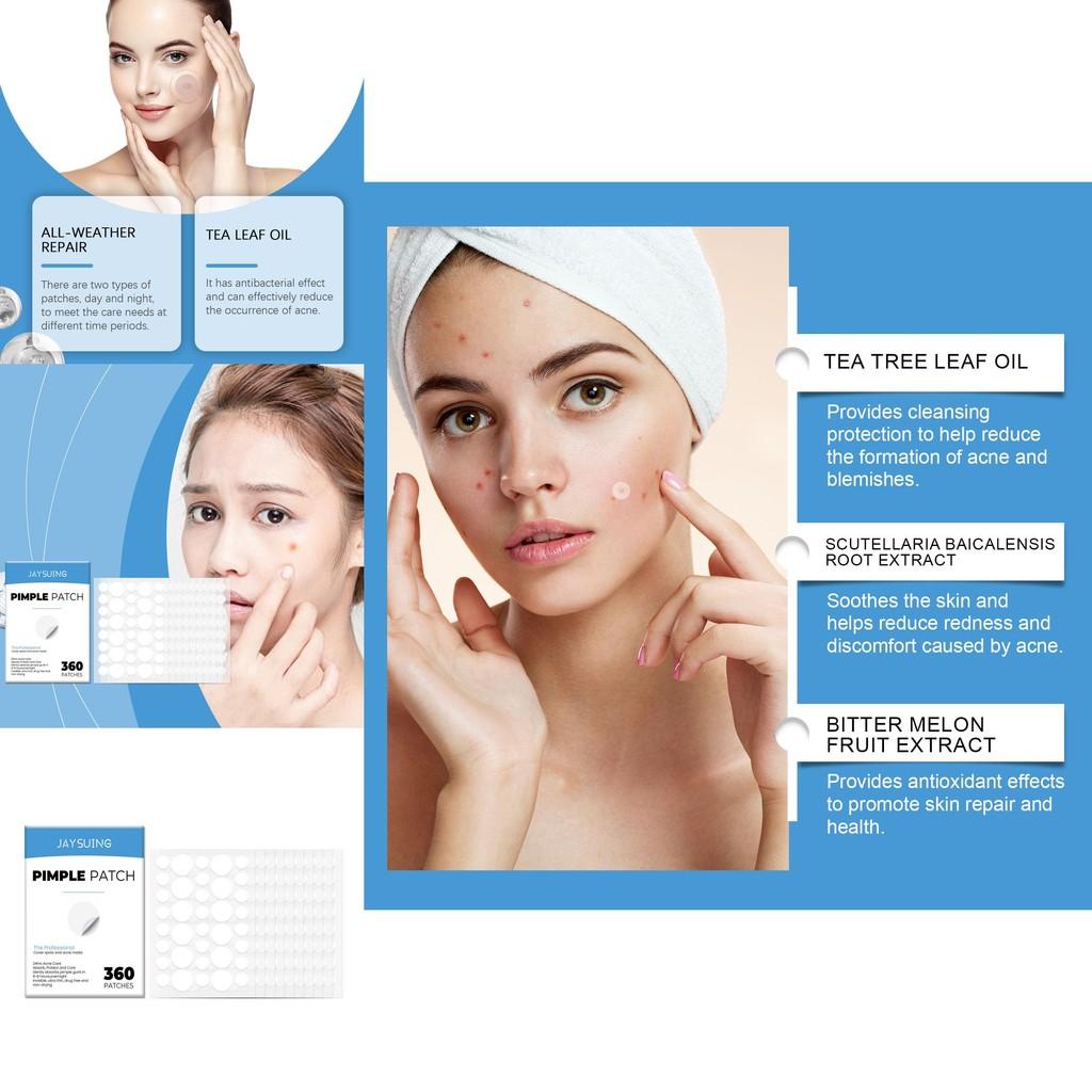 Jaysuing Unsichtbare Pickel-Pflaster zur Narbenkorrektur und Abdeckung von Akne mit 360 Pflastern