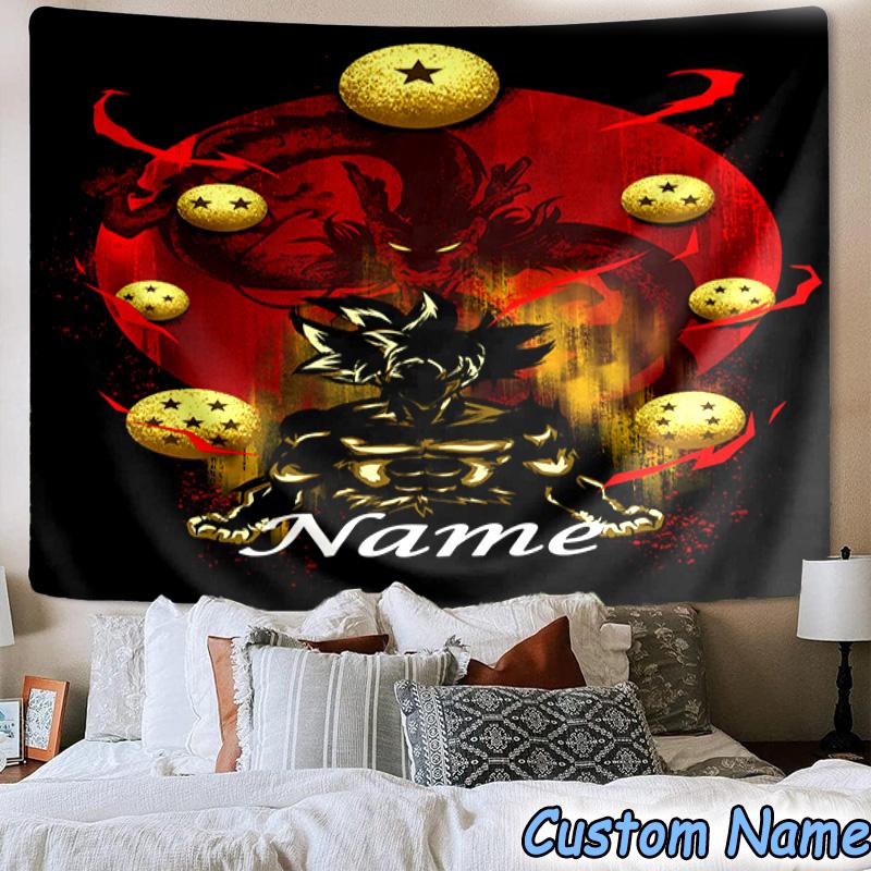 Custom Name Tapestry Anime Dragon Tapestry, Unique Design Tapestry, Suitable for Bedroom,Livingroom, Playroom,Heartwarming Fan Holiday Gifts