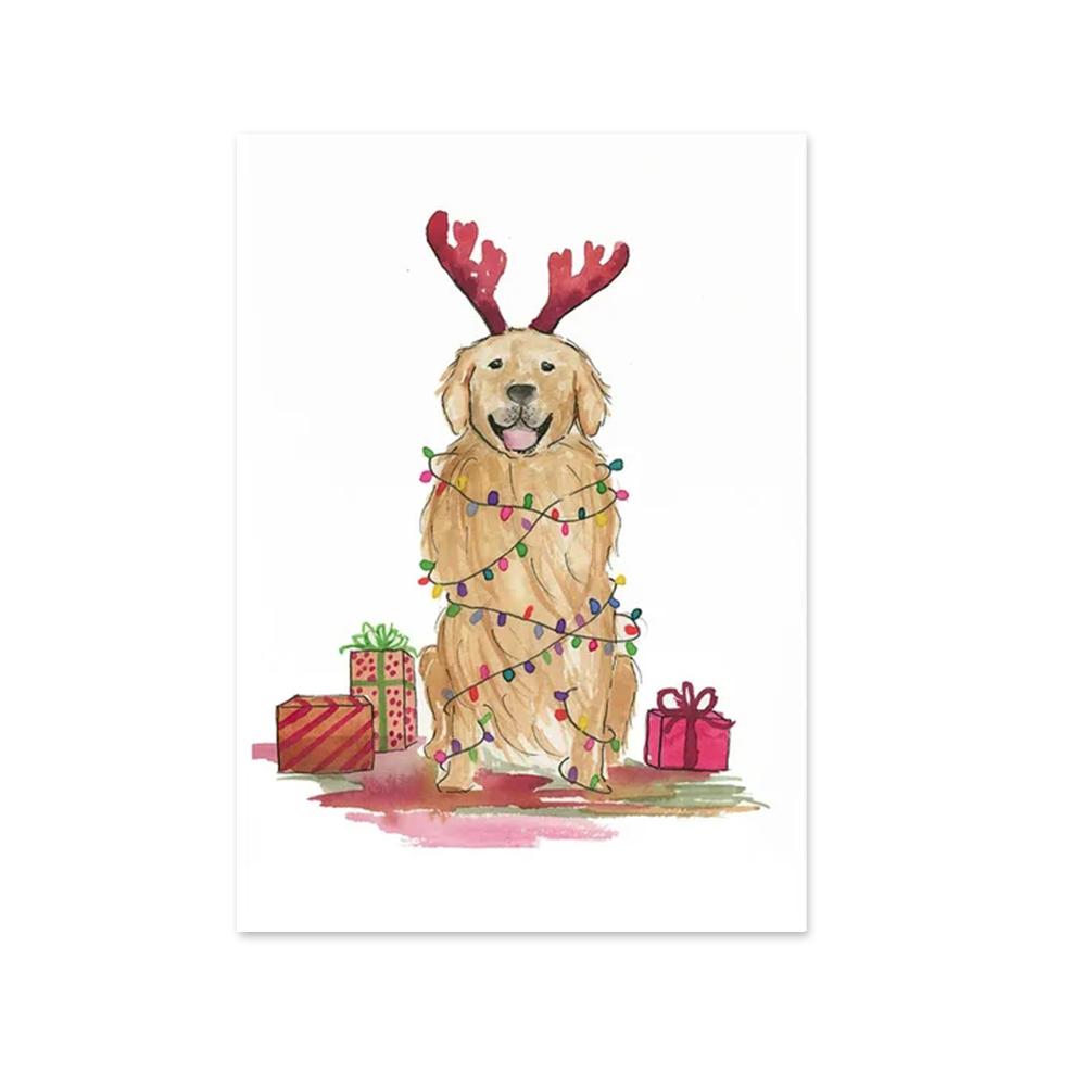 Cartoon Christmas Holiday Tree Sock Snowman Car Dog Wall Art Canvas Painting Posters And Prints Wall Pictures Kids Room Decor