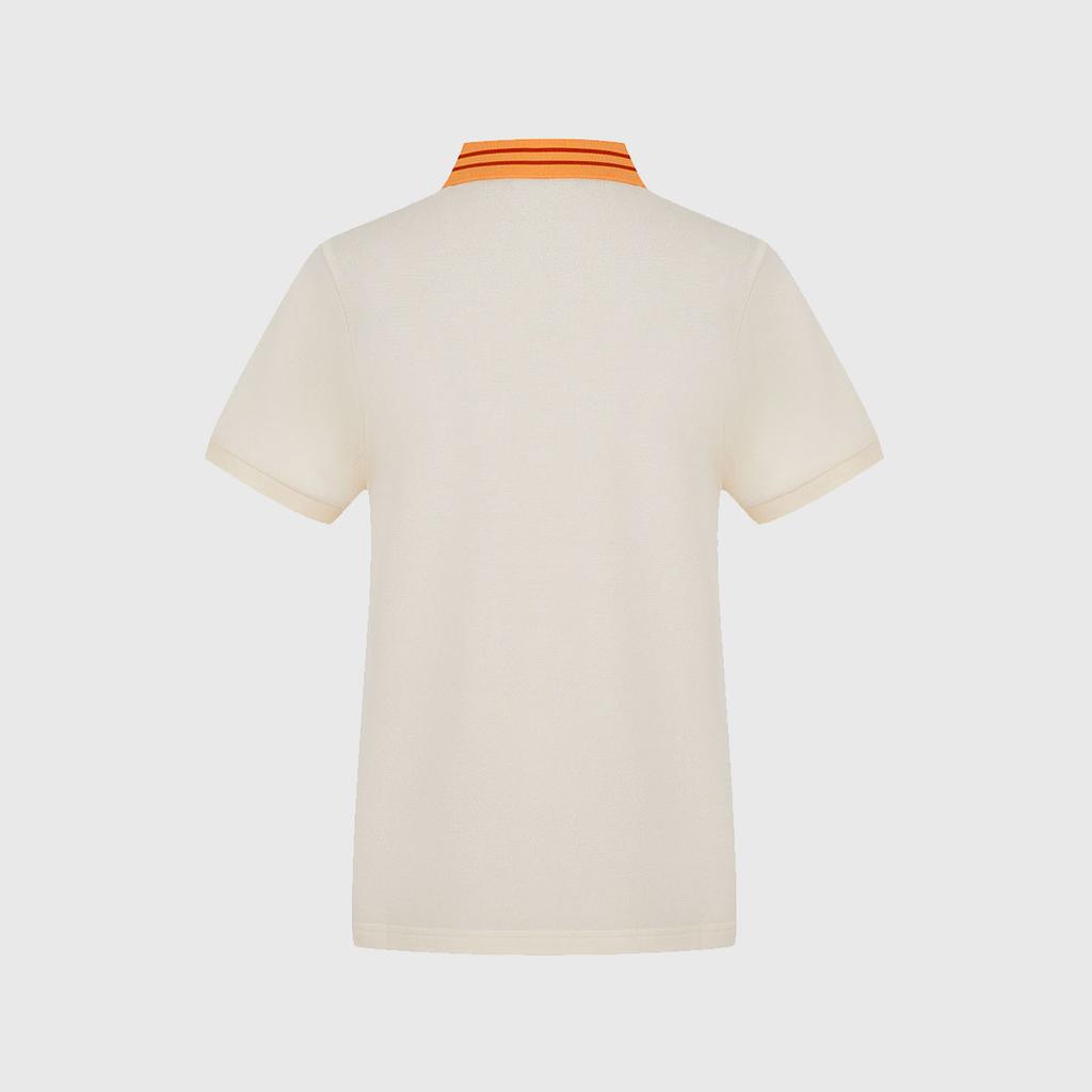 [Collar Contrast Letter Logo] Spring and Summer Comfortable Women's Solid Color Short Sleeved Polo Shirt