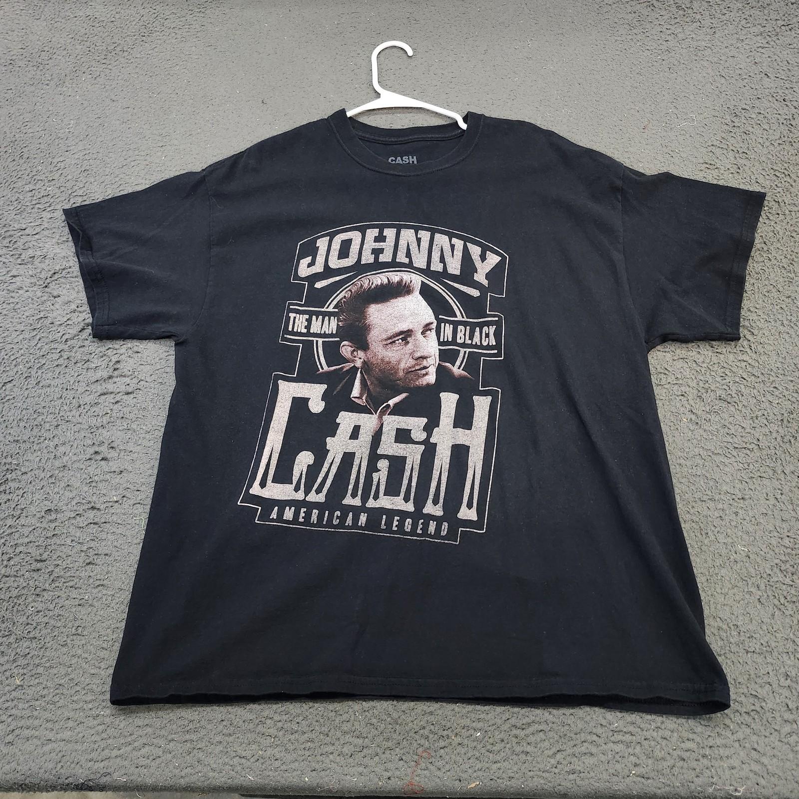 Johnny Cash Shirt Mens XL Black Man In Black Graphic Tee American Legend CASH Unisex T-Shirt XL