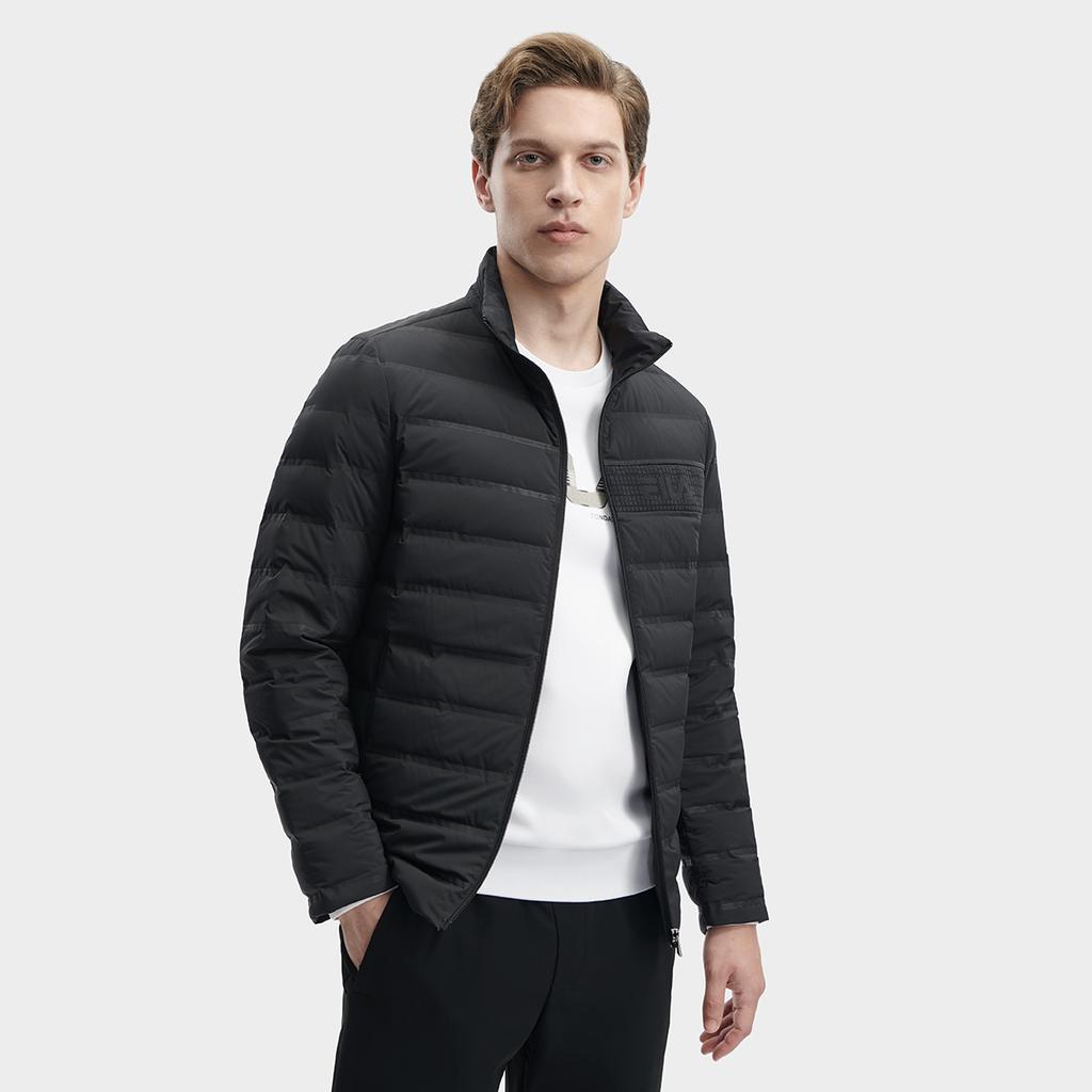 Fila 2023 Winter New Lightweight Down Jacket Fashion Casual Warm Stand Collar Coat Men Outerwear Black F11M342914F-BK