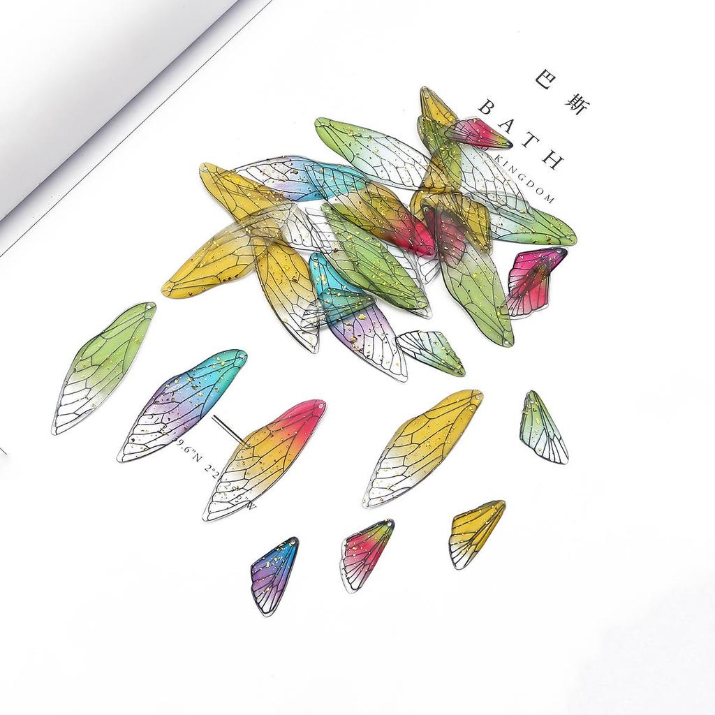 2Pcs/set (1big+1small) Handmade Fairy Imitation Dragonfly Wings Pendant for DIY Earrings Jewelry Making