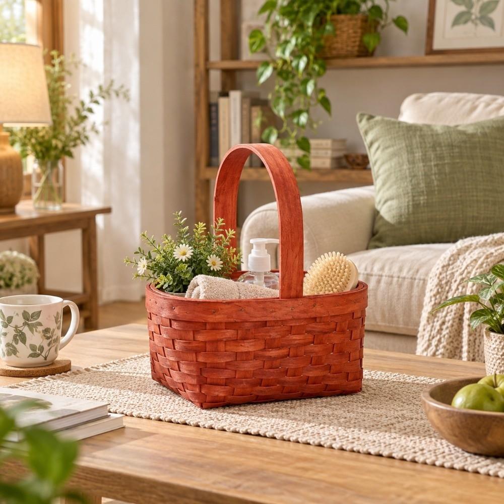 Handheld Wedding Candy Storage Basket with Handle Flower Basket  For Home Wedding Decor