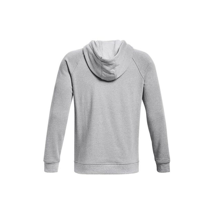 Under Armour Solid Color Cotton Knit Hooded Training Sweatshirt Men Sweatshirt Gray 1379684-011