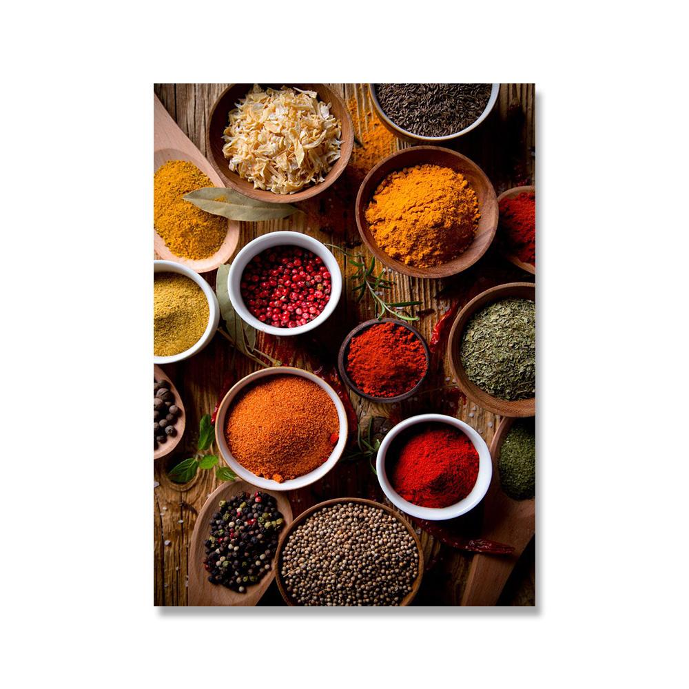 

Кухонні зерна, спеції, ложка, перець, їжа, картини, настінні картини, картини на полотні, плакати для сучасної кухні Hoem, настінні фотошпалери Куадрос 40x50cm No Framed