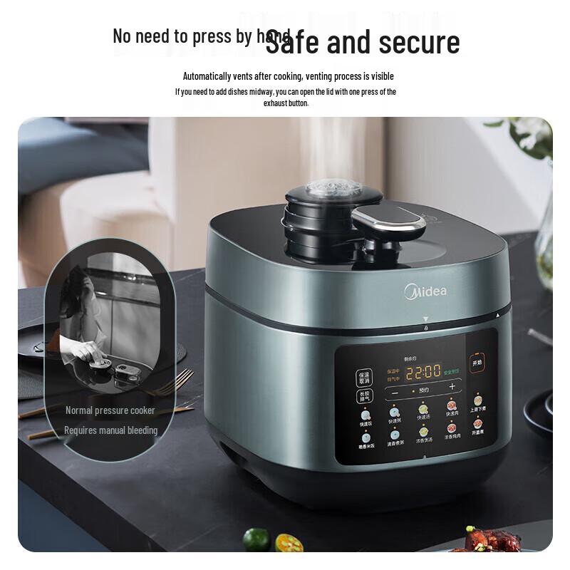 Midea 5L Smarter Elektrischer Schnellkochtopf CN-Stecker (Adapter enthalten)